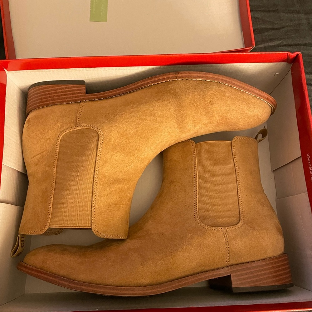 GUESS Mens Tan Jeb Chelsea Books 9.5